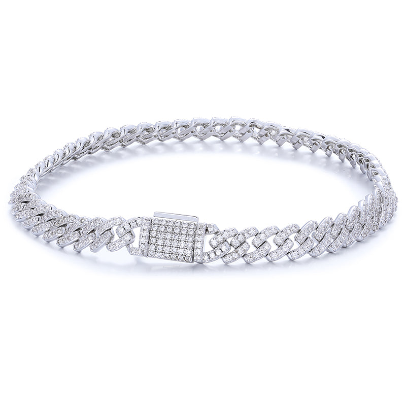 Moissanite braided link bracelet