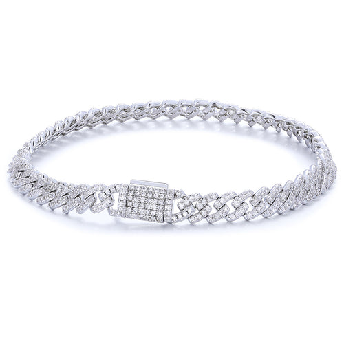 Moissanite braided link bracelet
