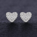 Moissanite heart pave stud earrings