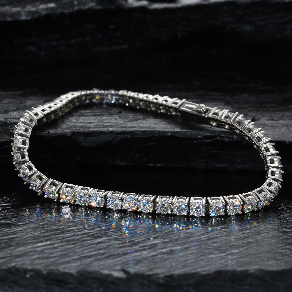 Stainless steel moissanite tennis bracelet