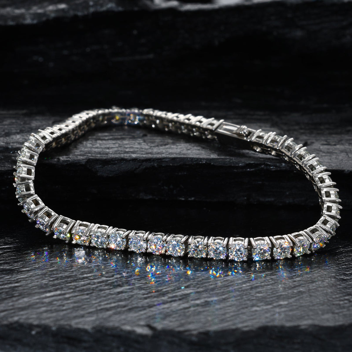 Stainless steel moissanite tennis bracelet