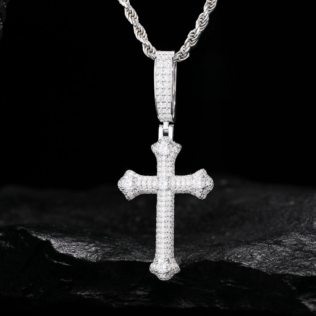 Bone cross pendant gold