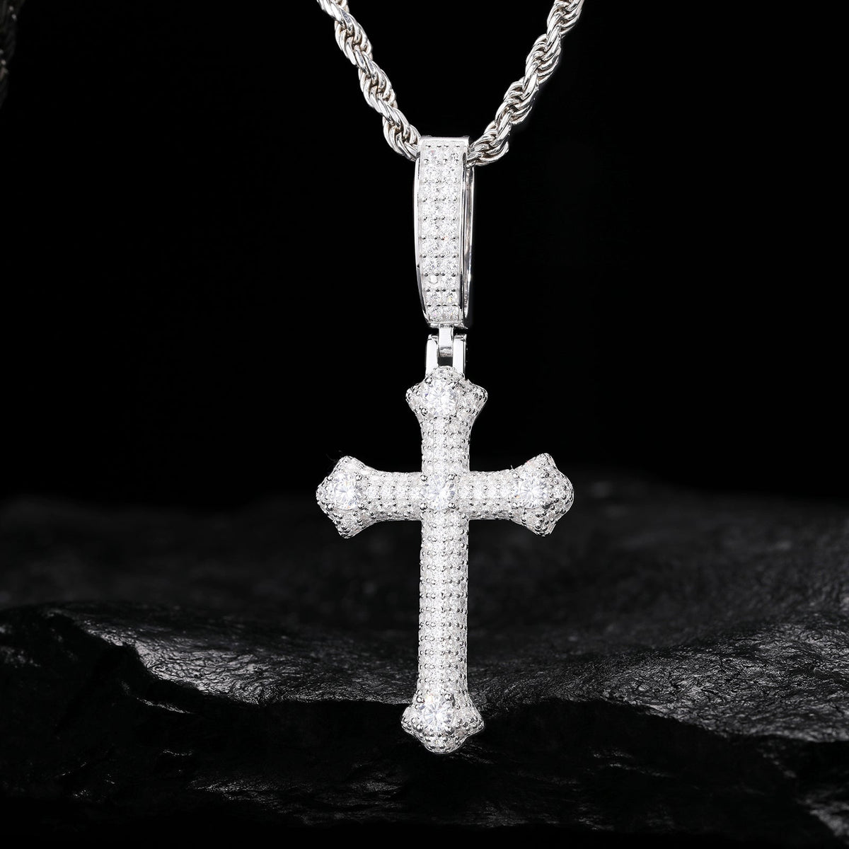 Bone cross pendant gold