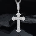 Moissanite feather cross pendant