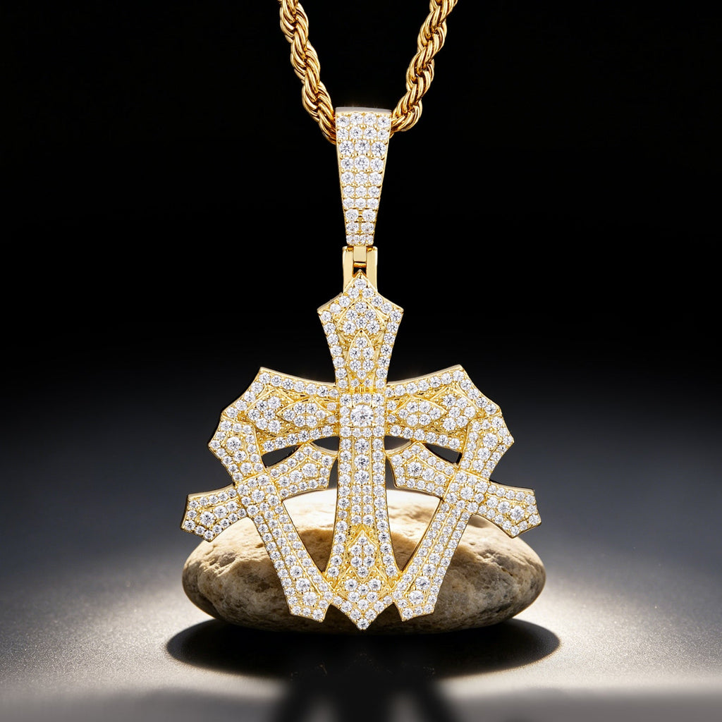 Gothic cross pendant detail