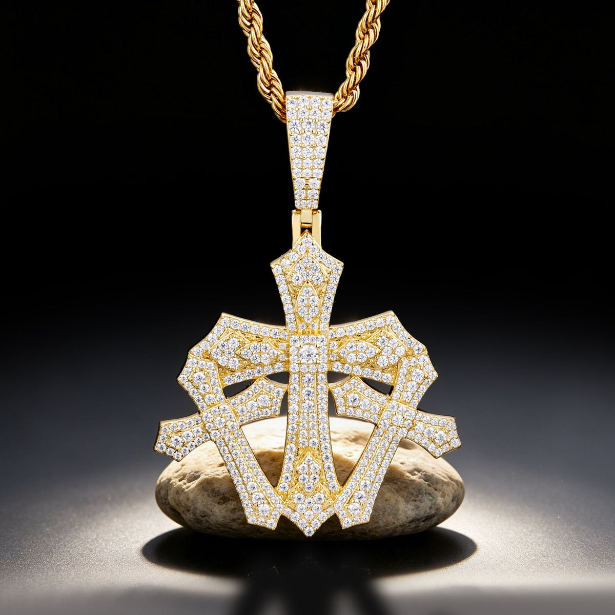 Gothic cross pendant detail