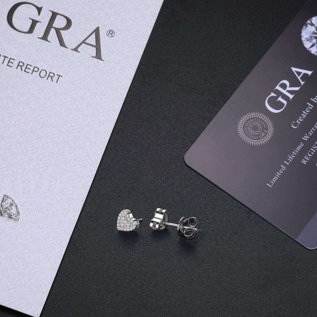 Heart studs detail