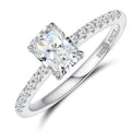 Radiant cut moissanite solitaire ring