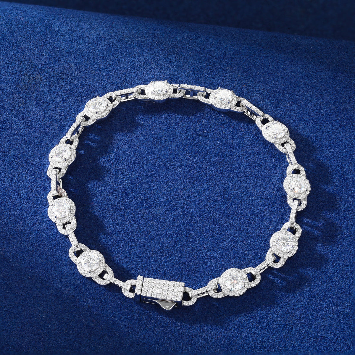 Station tennis bracelet worn