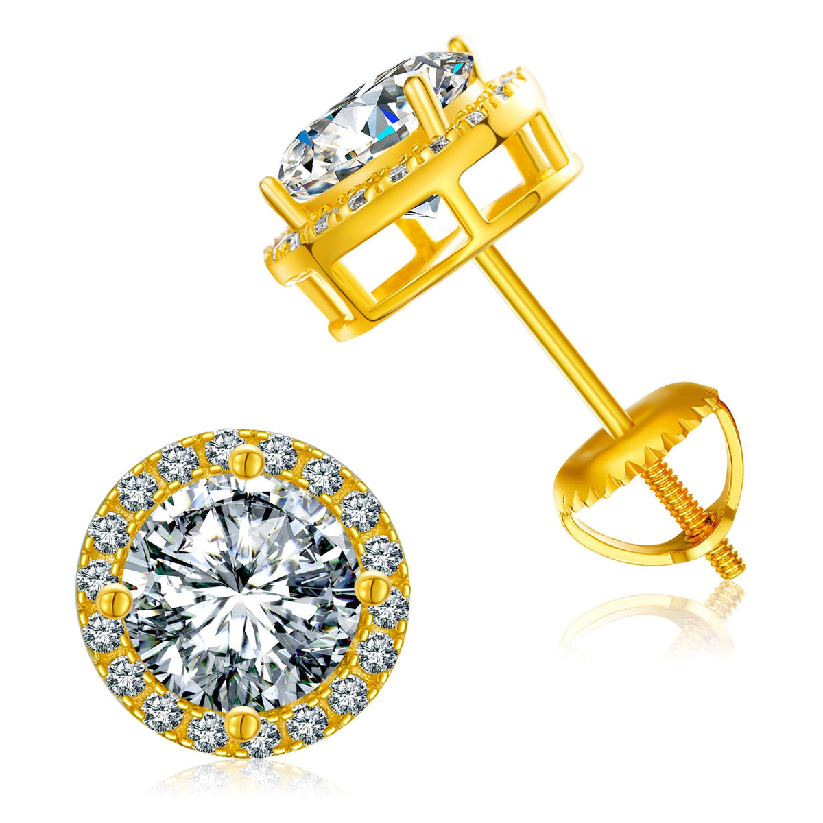 Halo studs gold