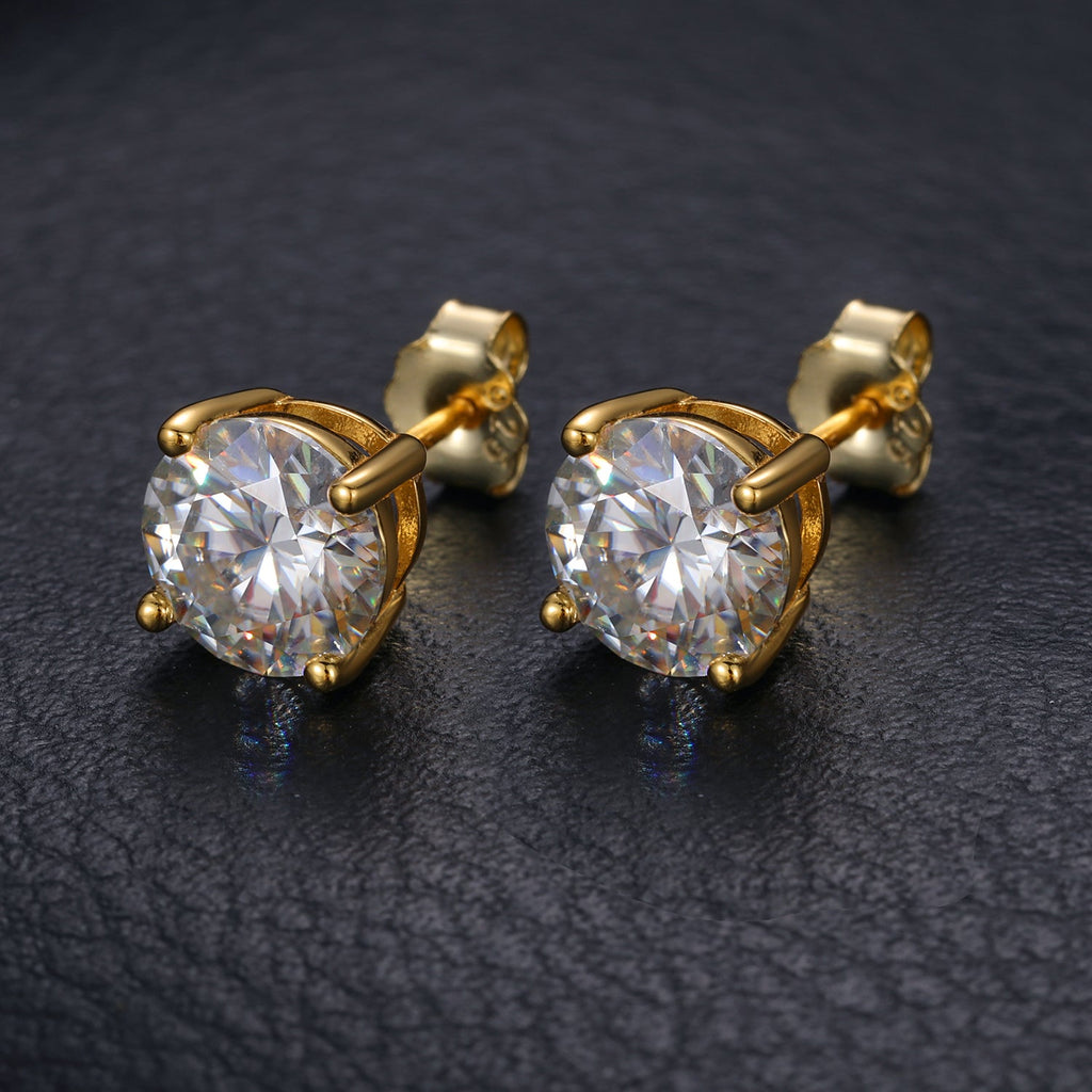 Solitaire studs worn