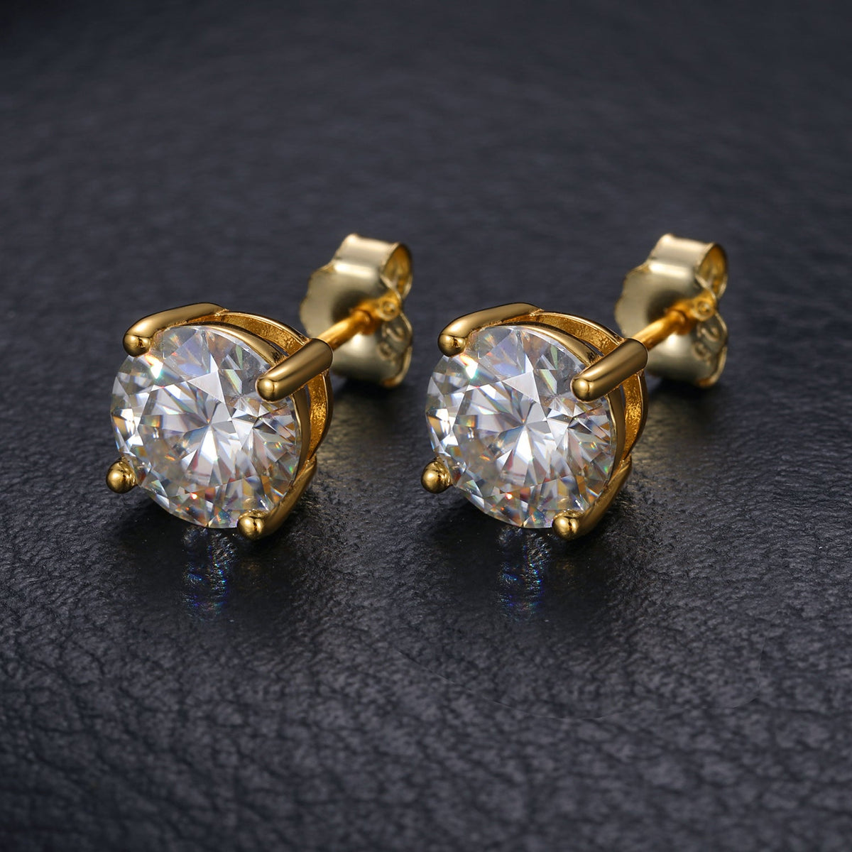 Solitaire studs worn