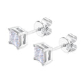 Princess cut moissanite studs