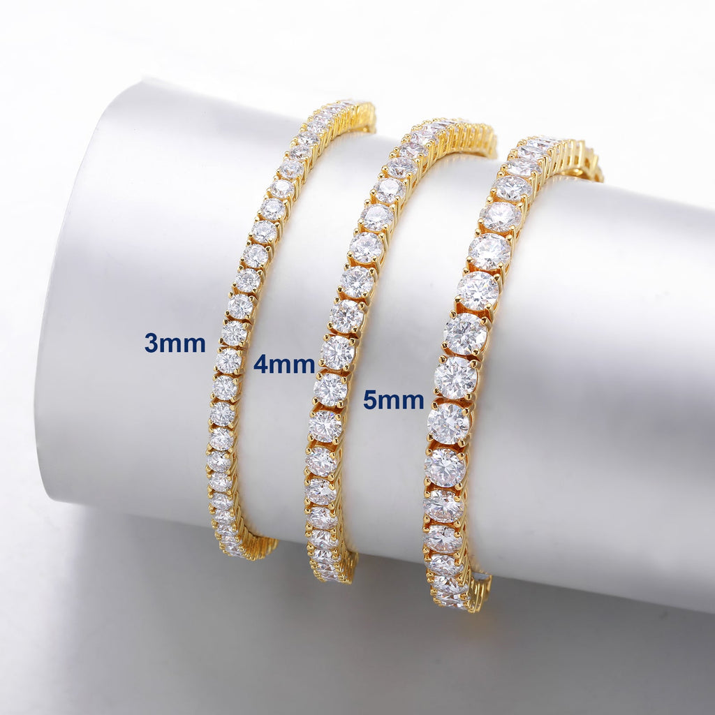 Tennis bracelet worn