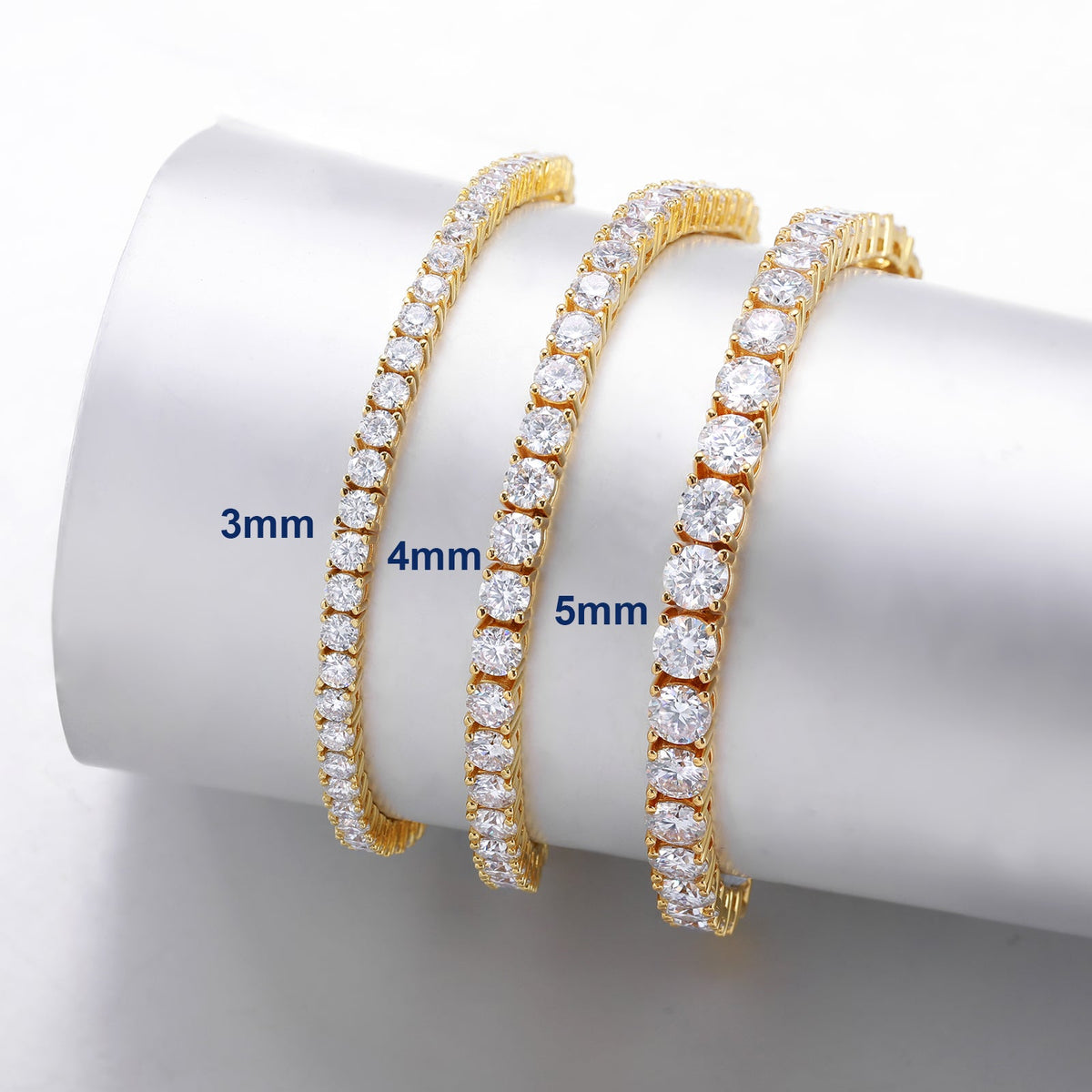 Tennis bracelet worn