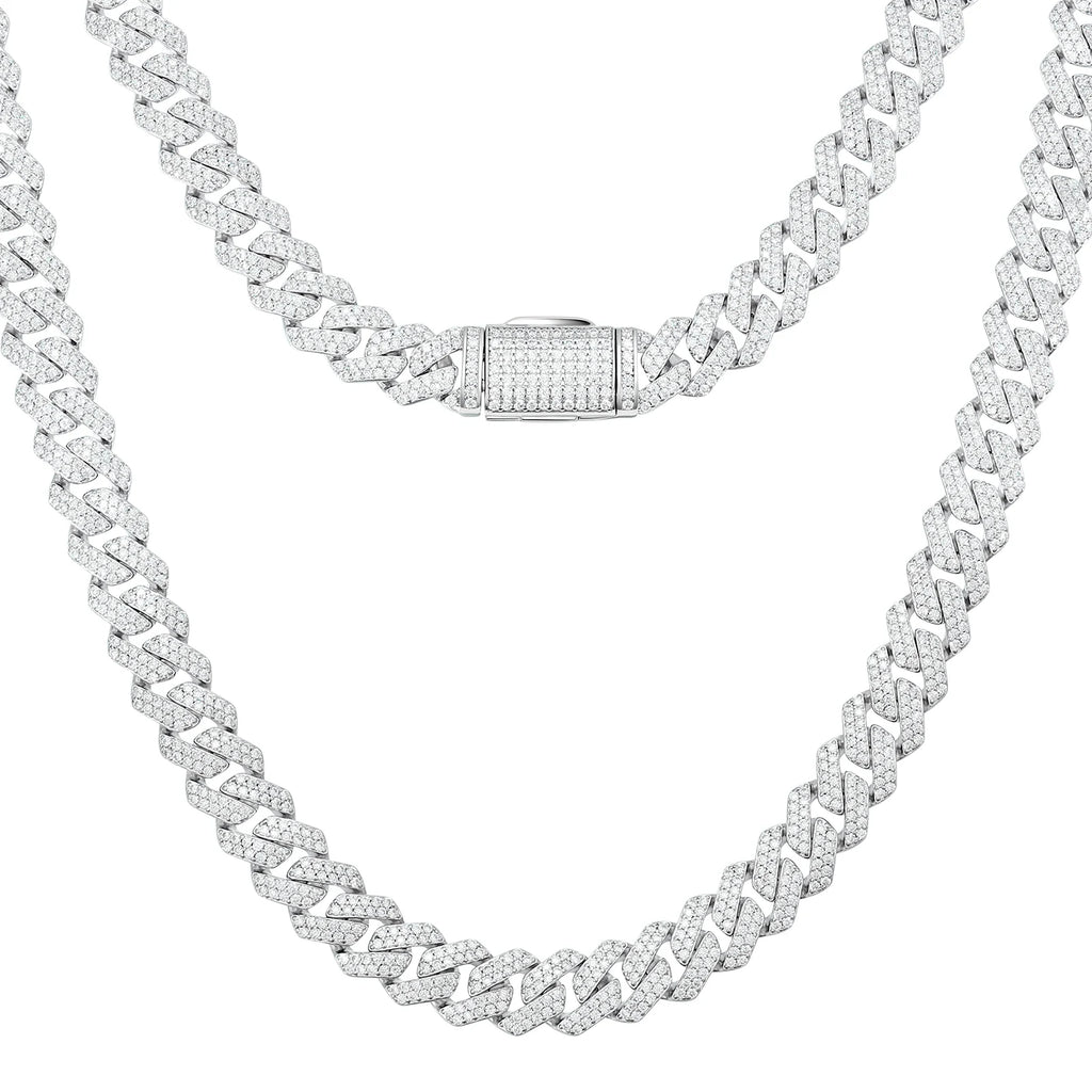 Iced Cuban link chain 10mm silver