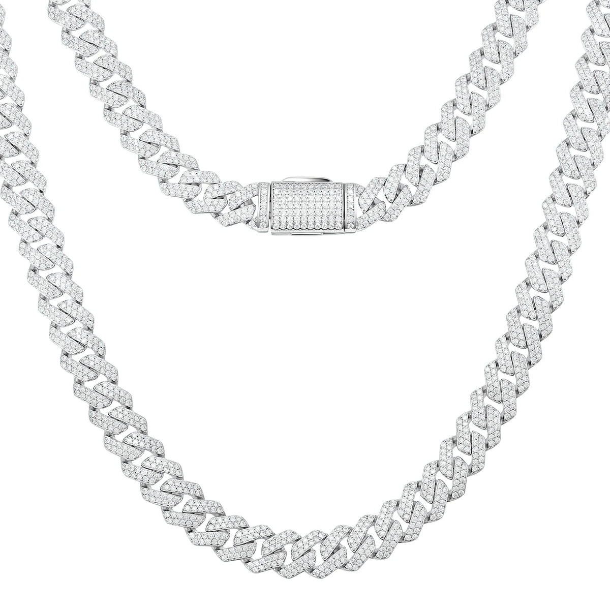 Iced Cuban link chain 10mm silver