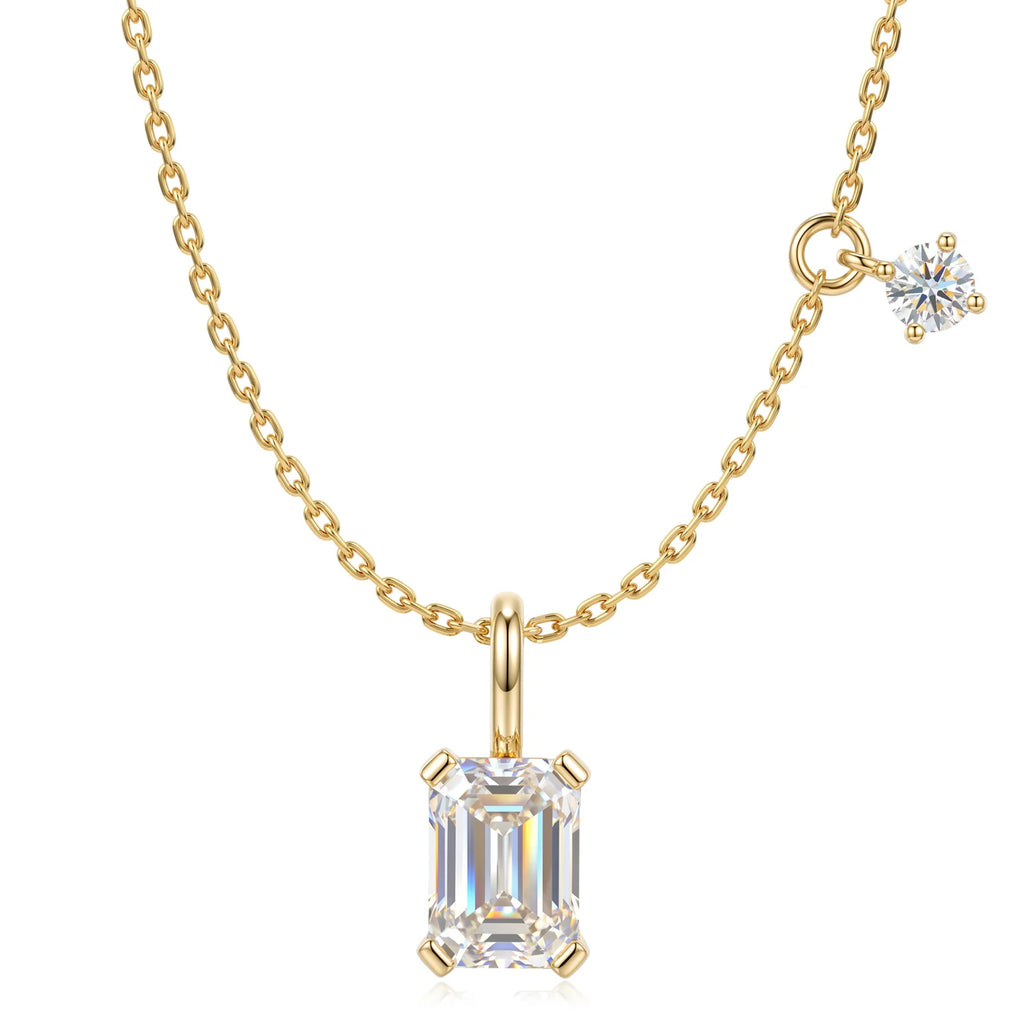 Emerald Cut Solitaire Necklace