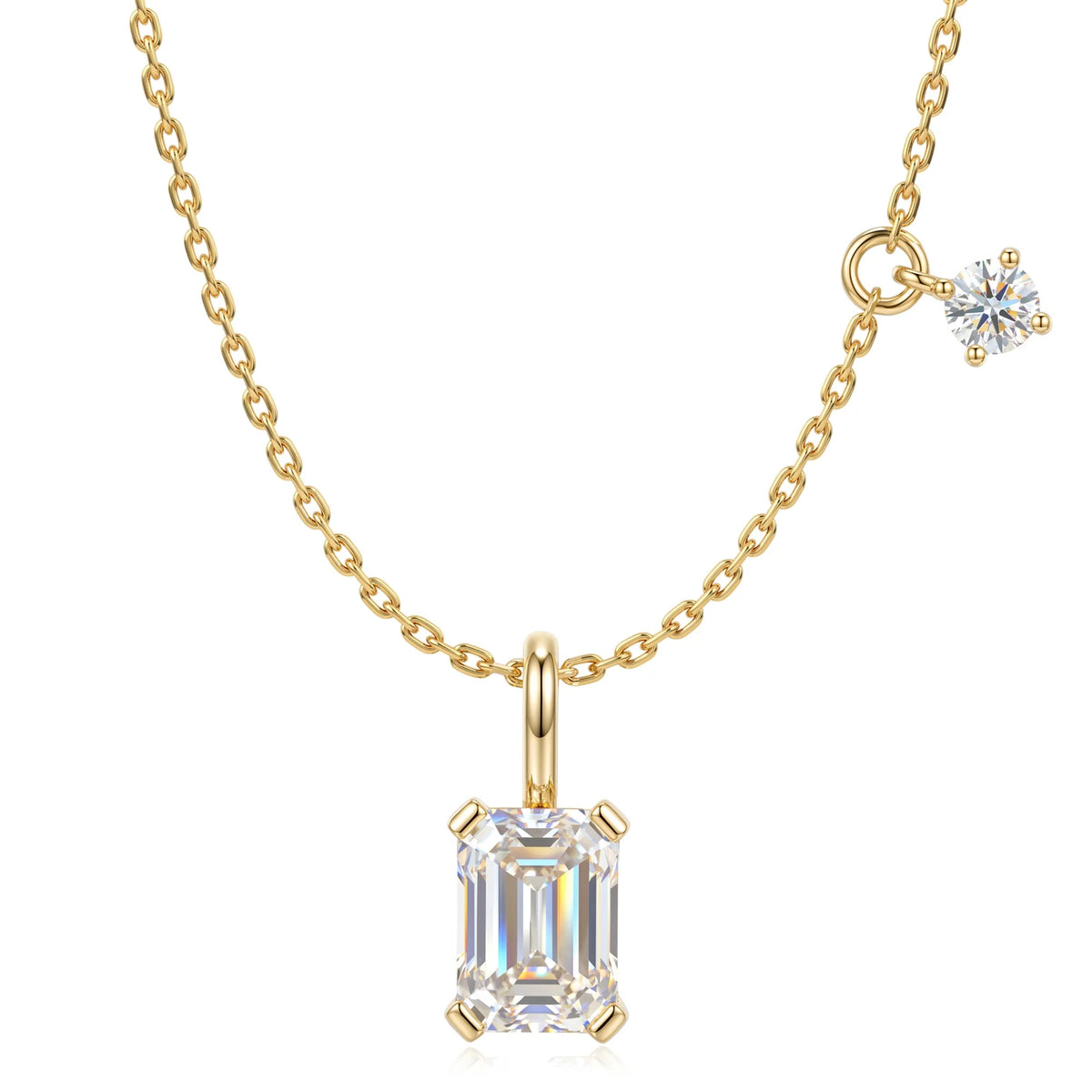 Emerald Cut Solitaire Necklace