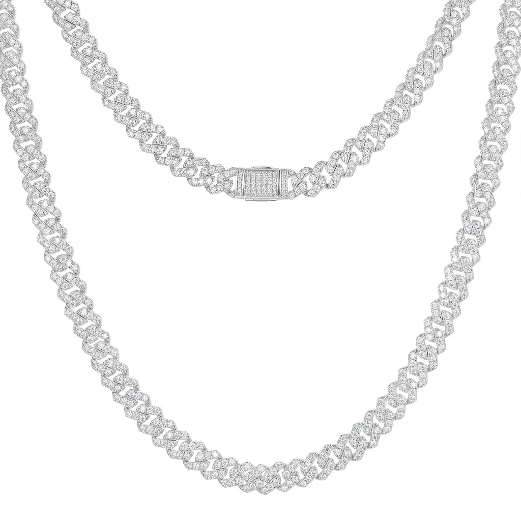 Iced Cuban link chain 8mm silver