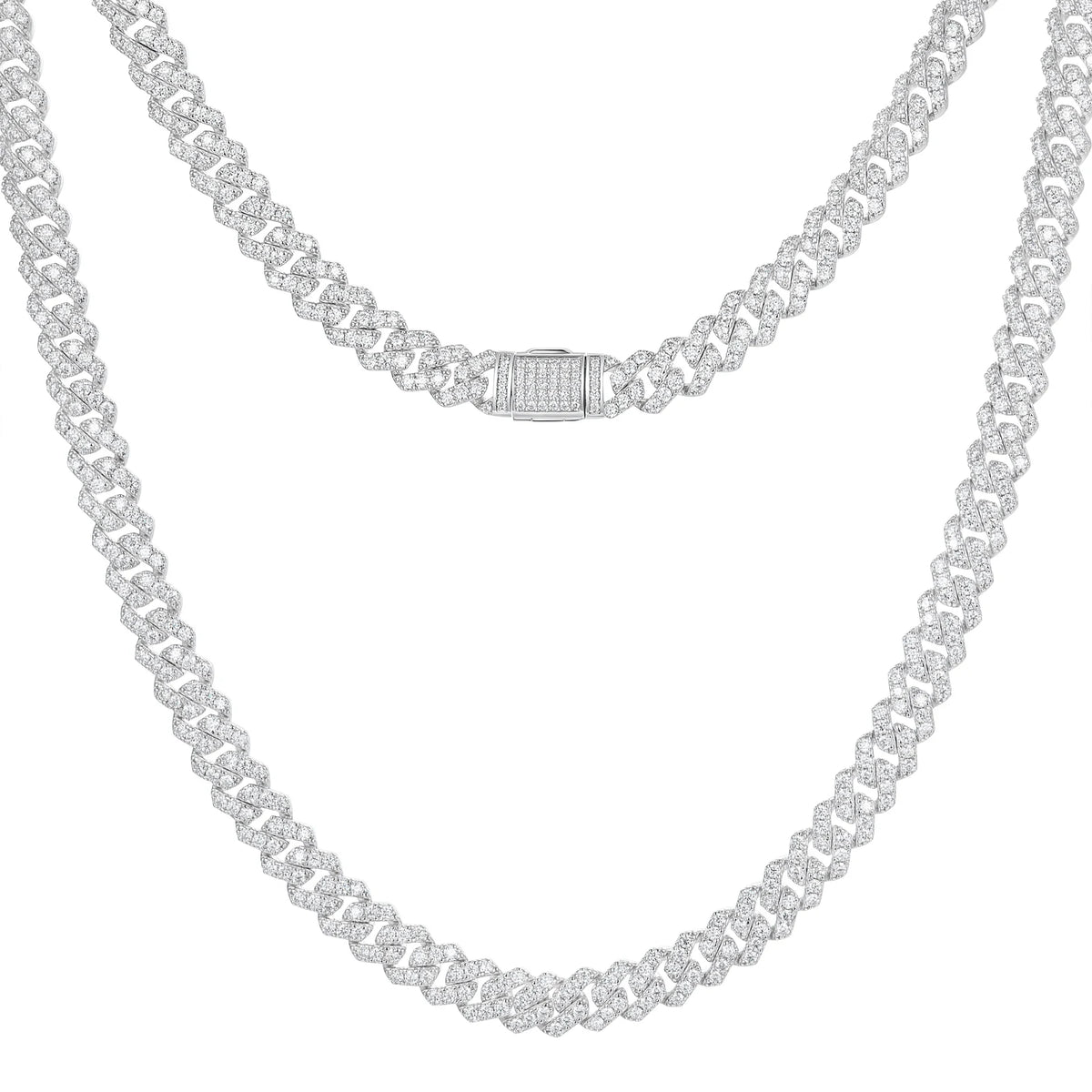 Iced Cuban link chain 8mm silver