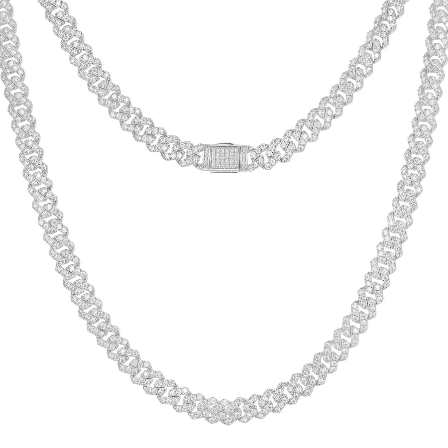 Iced Cuban link chain 8mm silver