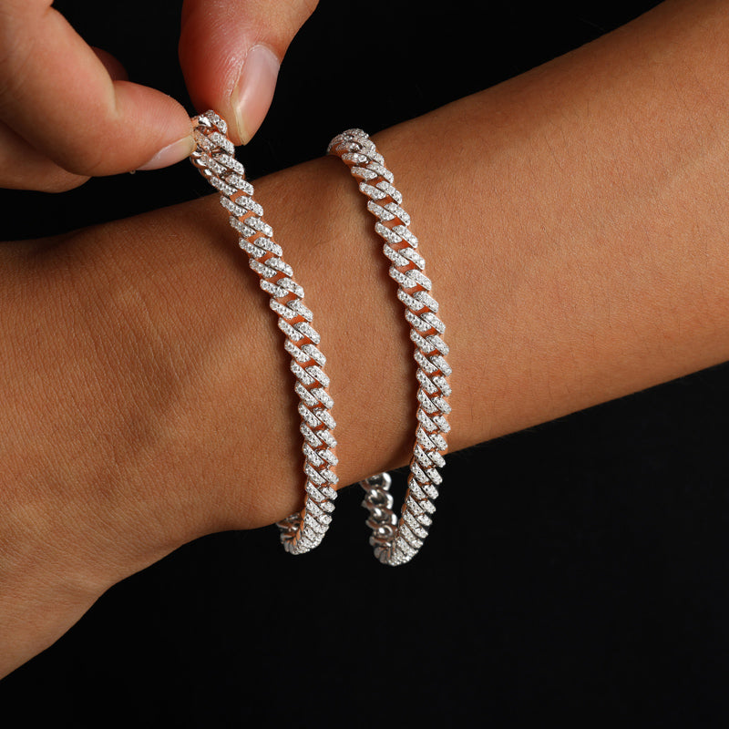 Cuban link bracelet worn