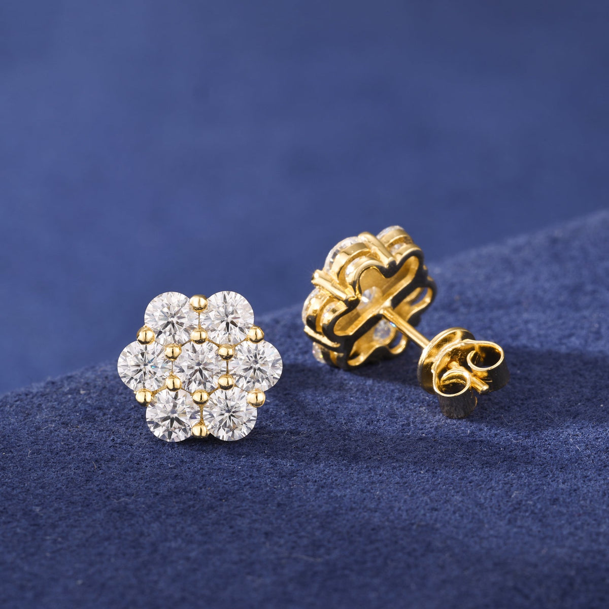 Cluster studs worn