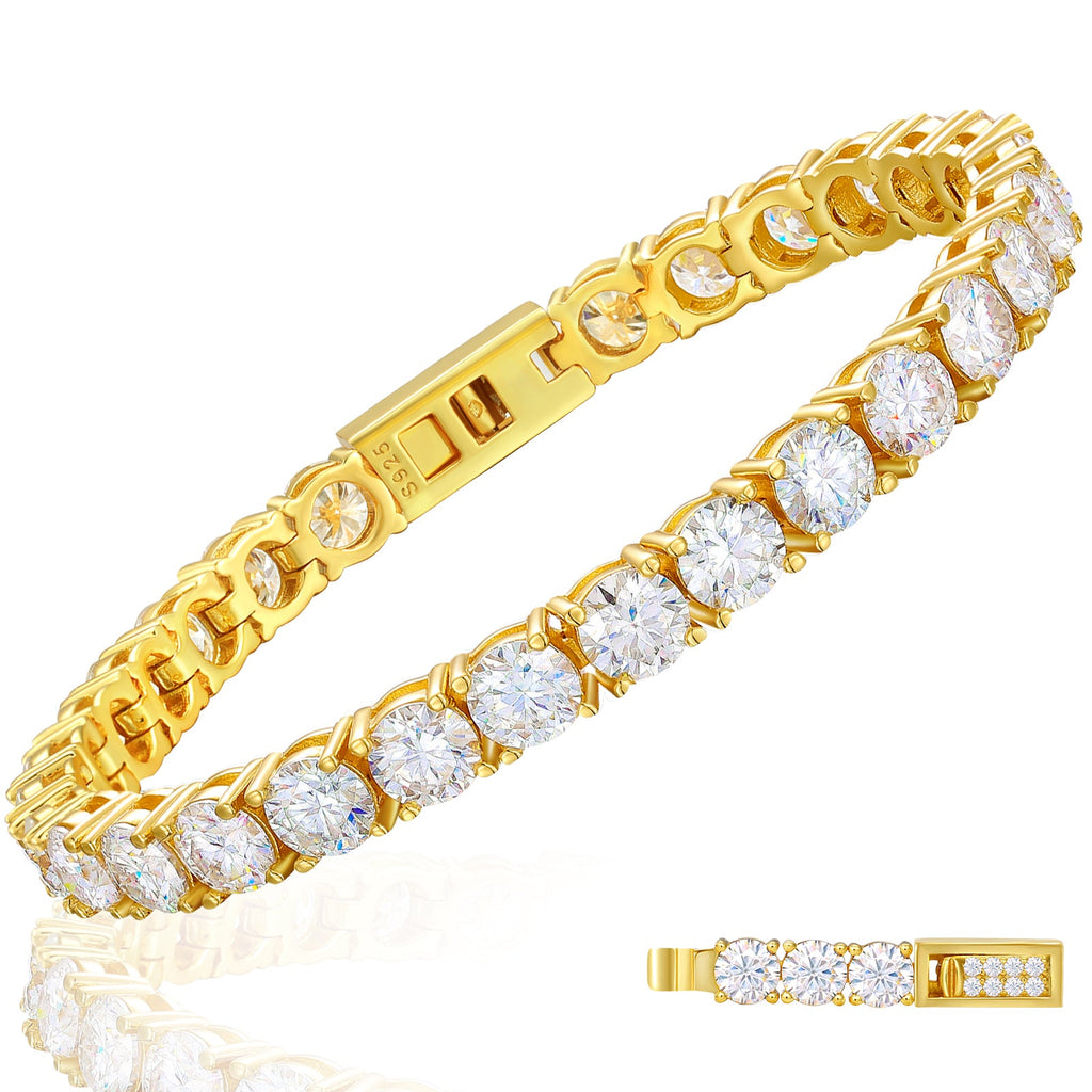 Moissanite tennis bracelet in gold