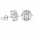 Moissanite cluster stud earrings