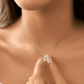 Moissanite initial necklace